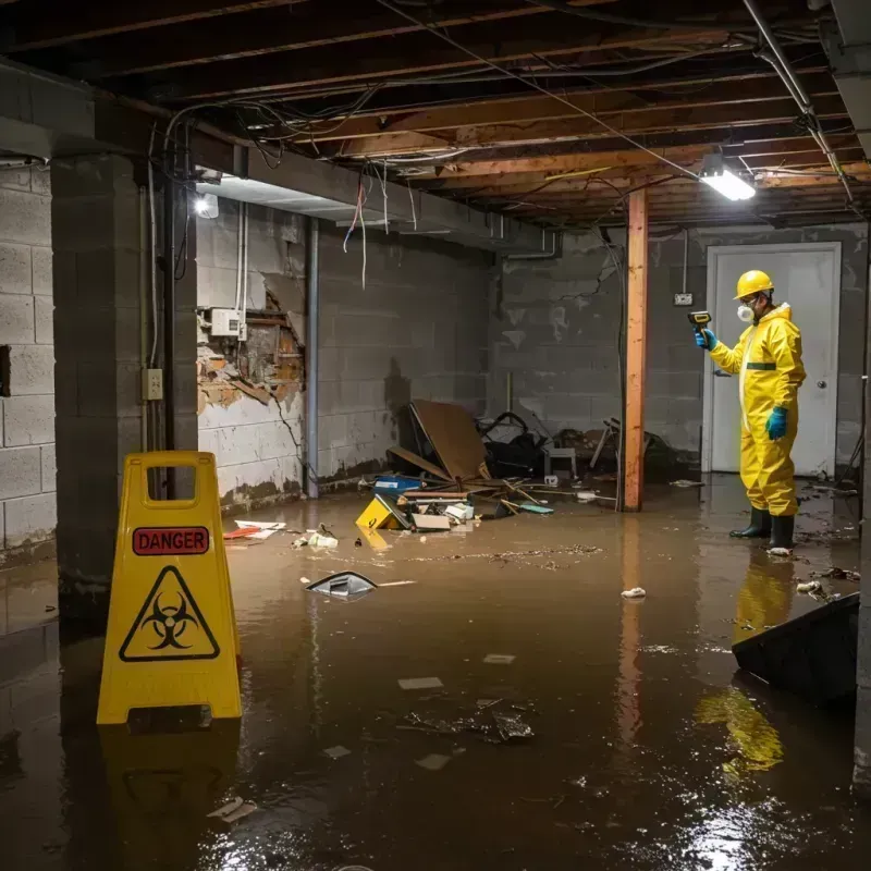 Flooded Basement Electrical Hazard in Oakbrook Terrace, IL Property